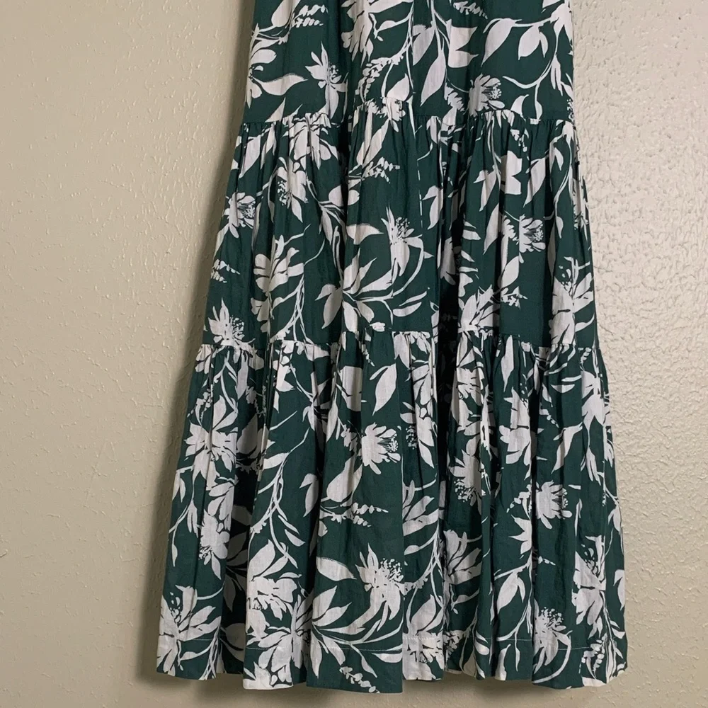 Abercrombie & Fitch Women's Trapeze Maxi Sundress Green Cream Sleeveless Boho XS